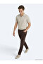 Brown Woven Slim Fit Sport Cotton Blend Trousers - 3