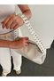 Women's Shoulder Bag with Wide Strap and Staple Detail, Baguette Bag, Daily Stylish Office Handbag - 8