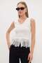 Lace V-Neck Slim Fit Blouse