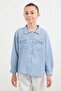 Striped Bow Detailed Girl's Shirt - 3