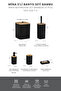 Hgy Home Real Bamboo Detailed Mina Square Black 5-Piece Bathroom Set - 5
