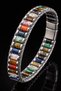 Women Men Multi Color Natural Stone Magnetic Lock Stainless Steel Bracelet - 3