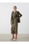Alita City Lcwaikiki Classic Khaki Linen Plain Midi Women's Skirt with a Difference