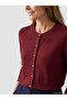 Nevavm Oval Collar Self-Patterned Women's Knitwear Cardigan with a Difference - 3