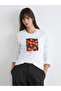 Lcw Vision White Printed Oversize 100% Cotton Women's T-Shirt