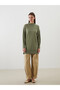Lcw Modest Green Stand Collar Women's Knitwear Tunic - 5