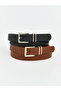 Original Leather Look Women's Belt 2-Pack - 3