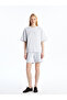 Original Oval Collar Printed Oversize Women's Ribbed T-Shirt - 2