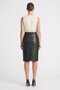 Black Mita Midi Genuine Leather Women's Skirt - 3