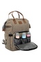 Luxury Leather Thermal Compartment Waterproof Stain Resistant Wipe-Clean Mom and Baby Care Backpack - 3