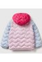 Baby Girl Lilac-Pink Mix Glitter Logo Embroidered Hooded Seasonal Thin Coat - 2