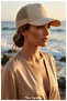 Mesh Sports Unisex Hat (Light Beige) (5 Panels, Seamless Front Center) - 6