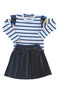 Holiday Girl's 3-10 Years Old Leather Pleated Skirt-Striped Leather Detailed Top Set - 2