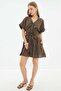 Belted Linen Look Mini Dress - 6