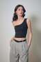 Basic Single Sleeve Crop Blouse - 2