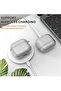 غطاء حماية لسماعات AirPods Pro2، سيليكون ناعم، مضاد للسقوط، ممتص للصدمات، مع سلسلة مفاتيح، طقم تنظيف، شاشة LED أمامية مرئية، لون رمادي شفاف - 5