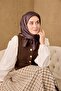 Sura Silk Scarf Ash Brown Solid Color Tok Duruşlu 90X90 - 3