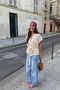 Gold Buttoned Mercerized Vest with Tassel and Belt Detail 5207 - 8