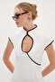 Ribbed Chest-Cut Out Mini Dress - 5