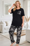 Plus Size Luxury Pajama Set with Elastic Waist Comfort Model Cotton Women's Pajama Set