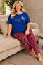 Plus Size Luxury Pajama Set with Elastic Waist Comfort Model Cotton Women's Pajama Set - 2