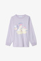 Girls' Meowdy Cat Patterned Cotton 2-Piece Long Sleeve Pajamas Set - 6