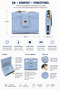 Women's Baby Blue Wallet with Card Slots, Zipper, Coin Pocket, Snap Closure, Slim Design, for Everyday Use - 6