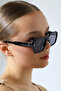 Women's Square Black Gradient Uv400 Sunglasses 23033 C2 - 3