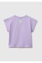 Girl's Lilac Lilo & Stitch Print Detailed Crew Neck T-Shirt - 2