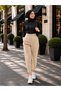 Women's Zra Model Cuffed Button Detailed Ankle Length High Waist Trousers - 2