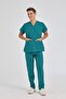 Light Petrol Green Dr. Greys Doctor Nurse Medical Scrubs Set Terry Cotton Fabric - 3