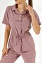Dusty Rose Retro Women's Doctor Nurse Medical Scrubs Set Luxury Lycra Fabric - 3