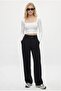 Lycra Series Move Double Buttoned Stretchy Black Palazzo Pants - 2