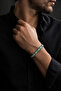 Men's Steel Bracelet with Natural Green Aventurine Stone, Jade Model, Braided Chain Model, Men's Tag - 2