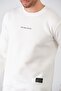 Men's Embroidered Slim Fit Crew Neck White Sweatshirt 3 Iplilk Raised Fabric - 6