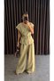 Women's Tie-Up Vest Suit Khaki - 3