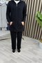 Sena Takim Crystal Two Thread Fabric Women's Black Zipper and Pocket Detailed Pants Sports Two Piece Set - 6