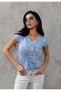 WT344 تي شيرت أزرق منقوش بالحجر - 4