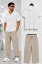Men's Bürümcük T-Shirt Tracksuit Summer Casual Top and Bottom Set