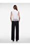 Aerobin Fabric Draped Collar Sleeveless Tasseled Satin Blouse - 3