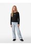 Bowknot Embroidery Detailed Long Sleeve Crew Neck T-Shirt for Girls - Black