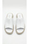 White Women's Genuine Leather Heeled Slippers 617.7118 - 4