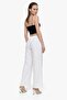 Wide Trousers with Elastic Waist and Linen Look - 3