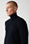 Men's Navy Blue Basic Sweater E005002 - 2