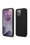 Silicone case iPhone 15 Pro, with microfiber, thin, protective, raised edges, black