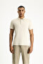 Polo Neck Slim Fit Slim Fit Linen Blended T-Shirt - 6