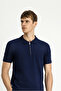 Slim Fit Slim Fit Cotton Patterned Zippered Polo Neck T-Shirt - 5