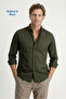 Long Sleeve Regular Fit Buttoned Collar Sporty Cotton Breathable Linen Look Shirt