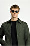 Regular Fit Plain Quilted Coat - 4