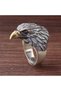 Gothic Vintage Vintage Wolf Bull Cat Skull Hawk Rings for Men Women - 7